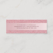 Carte De Visite Mini Rose Gold Parties scintillant Script moderne minim (Dos)