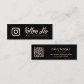 Carte De Visite Mini Rose Gold Suivre les médias sociaux QR Code (Devant / Derrière)
