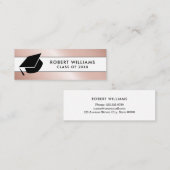 Carte De Visite Mini Rose Gold White Chic Grad Casquette Graduation Ins (Devant / Derrière)