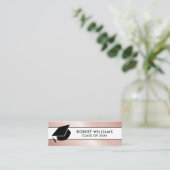 Carte De Visite Mini Rose Gold White Chic Grad Casquette Graduation Ins (Debout devant)