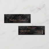 Carte De Visite Mini Rose noir de minuit Parties scintillant en soie d' (Devant / Derrière)