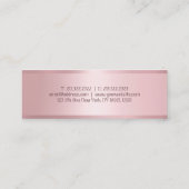 Carte De Visite Mini Rose or glamour Élégant Modèle moderne (Dos)