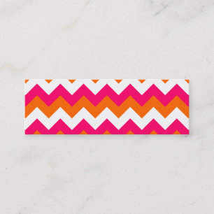 Carte De Visite Mini Rose Orange Blanc Zigzag