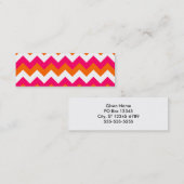 Carte De Visite Mini Rose Orange Blanc Zigzag (Devant / Derrière)