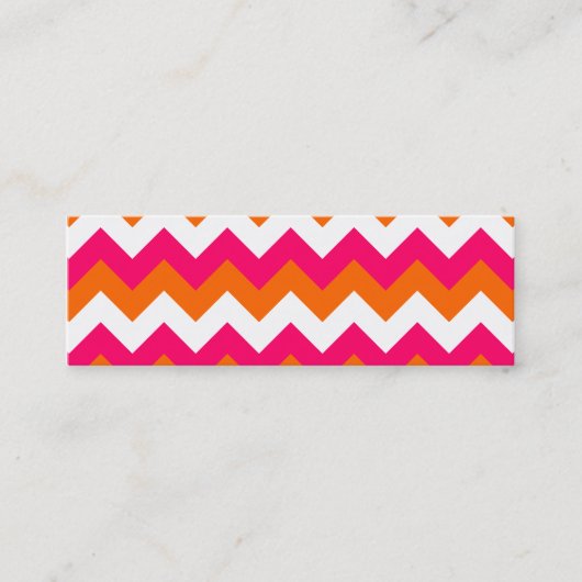 Carte De Visite Mini Rose Orange Blanc Zigzag (Devant)