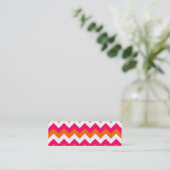 Carte De Visite Mini Rose Orange Blanc Zigzag (Debout devant)