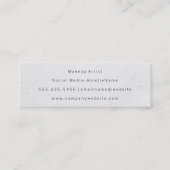 Carte De Visite Mini Rose Poudrée avec Texture Blanche et Monogramme Ch (Dos)