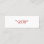 Carte De Visite Mini Rose rouge (Dos)