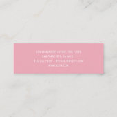 Carte De Visite Mini rose simple moderne professionnel (Dos)
