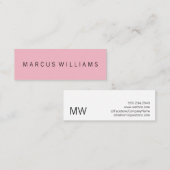 Carte De Visite Mini Rose sophistiqué moderne (Devant / Derrière)