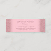 Carte De Visite Mini Rose tendance Parties scintillant or Modèle modern (Dos)