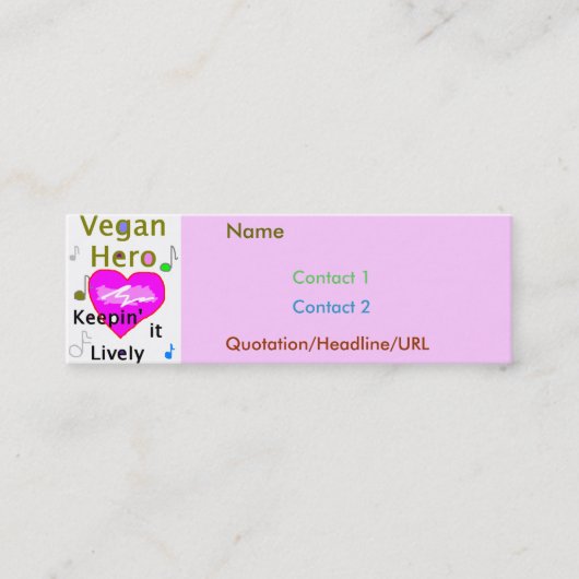 Carte De Visite Mini Rose végétalien de héros (Devant)