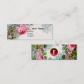 Carte De Visite Mini ROSES & JASMINES MONOGRAM GEM rose (Devant / Derrière)