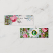 Carte De Visite Mini ROSES & JASMINES MONOGRAM GEM vert (Devant / Derrière)
