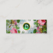 Carte De Visite Mini ROSES & JASMINES MONOGRAM GEM vert (Dos)