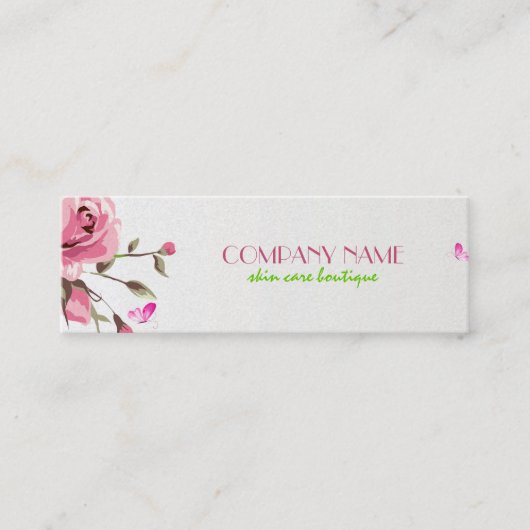 Carte De Visite Mini Roses rouges rustiques Cosmetologie Arrière - plan (Devant)