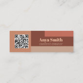 Carte De Visite Mini Rosy Pink & Neutrals QR Code - Créateur de contenu (Dos)