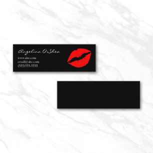 Carte De Visite Mini Rouge à lèvres noir et rouge