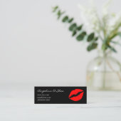 Carte De Visite Mini Rouge à lèvres noir et rouge (Debout devant)