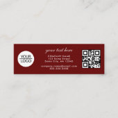 Carte De Visite Mini Rouge Ajouter votre logo QR Code Promotion de text (Devant)