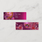 Carte De Visite Mini ROUGE BERRIES SWIRLS GEMSTONE rouge rose (Devant / Derrière)