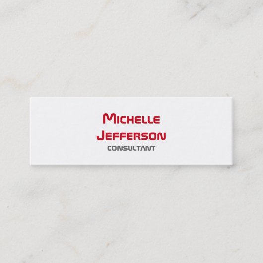 Carte De Visite Mini Rouge blanc clair et fin (Devant)