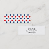 Carte De Visite Mini Rouge Blanc et Bleu à pois (Devant / Derrière)