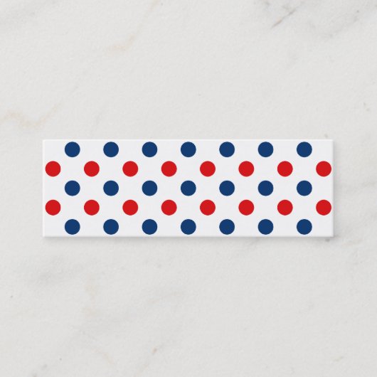 Carte De Visite Mini Rouge Blanc et Bleu à pois (Devant)