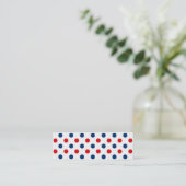 Carte De Visite Mini Rouge Blanc et Bleu à pois (Debout devant)