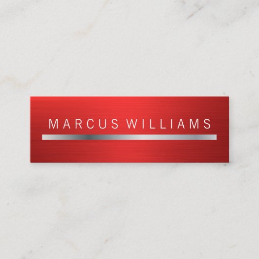 Carte De Visite Mini Rouge brossé (Devant)
