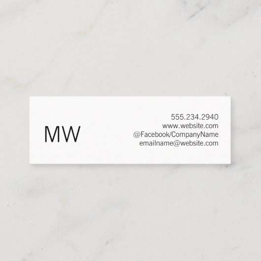 Carte De Visite Mini Rouge brossé (Dos)