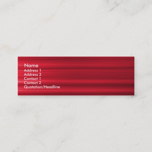 Carte De Visite Mini Rouge brossé (Devant)