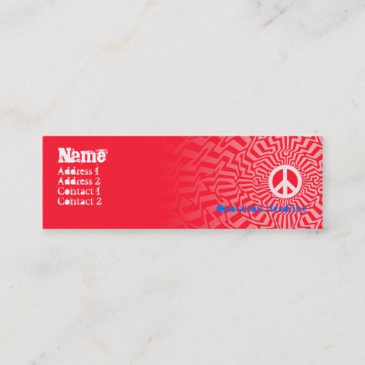 Carte De Visite Mini Rouge de paix - maigre (Devant)