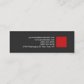 Carte De Visite Mini Rouge Gris Fin Moderne Unique Design (Dos)