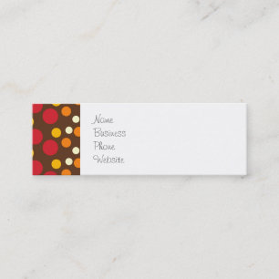 Carte De Visite Mini Rouge orange jaune blanc Brown Pois Motif
