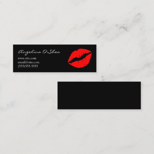 Carte De Visite Mini Rouge rouge et noir (Devant / Derrière)