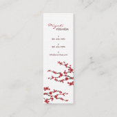 Carte De Visite Mini Rouge Sakura Fleurs Cerisiers Fleurs Chic Asiatiqu (Devant)