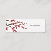 Carte De Visite Mini Rouge Sakura Fleurs Cerisiers Fleurs Chic Asiatiqu (Dos)