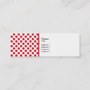 Carte De Visite Mini Rouge sur point Polka blanc