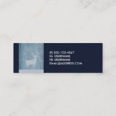 Carte De Visite Mini Russe Bleu Bois Reindeer Pays Noël (Dos)