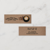 Carte De Visite Mini Rustic Kraft Coffee Cups Coffee Beans (Devant / Derrière)