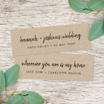 Carte De Visite Mini Rustic Kraft | Wedding Favor Mini Bookmark Card<br><div class="desc">Simple, stylish custom rustic kraft wedding favor bookmark card in a modern minimalist design style with an elegant natural script typography in classic black text, with an informal handwriting style font. The text can easily be personalized for a unique one of a kind wedding favor for your special day including...</div>