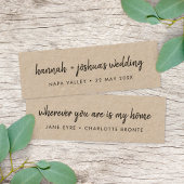 Carte De Visite Mini Rustic Kraft | Wedding Favor Mini Bookmark Card