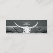 Carte De Visite Mini Rustic Western Charcoal Grey White Bull Cow Skull (Dos)