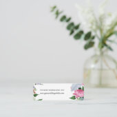 Carte De Visite Mini Rustique Boho rose lilas bleu Mariage site Web (Debout devant)