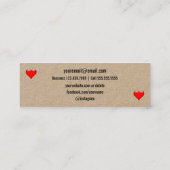 Carte De Visite Mini Rustique de coeurs fait avec amour Papier (Dos)