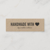 Carte De Visite Mini Rustique fait à la main avec coeur d'amour Kraft m (Devant)