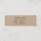 Carte De Visite Mini Rustique fait à la main avec coeur d'amour Kraft m (Dos)