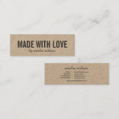 Carte De Visite Mini Rustique fait avec des médias de Social de Papier (Devant / Derrière)