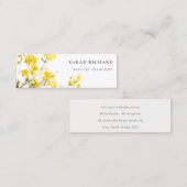 Carte De Visite Mini Rustique Jaune Aquarelle Fleur sauvage Boho Floral (Devant / Derrière)